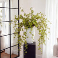 White Blossom 6 Pcs Artificial Cherry Blossom Branches with Green Buds 40" Spring Evergreen Faux Stem Plastic Plant Stem Picks Sprigs for Tall Vase DIY, Modern Home Table Wedding Indoor and Outdoor Decor (Copy)